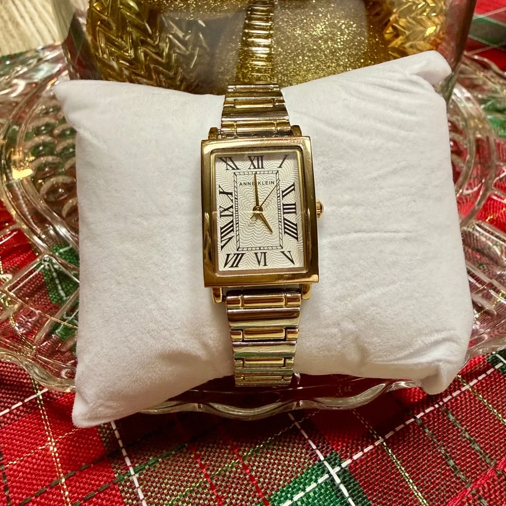 Anne Klein Two-Tone Rectangular Watch - Picture 8 of 9